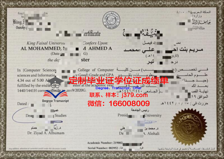 费萨尔大学毕业证高清图(费萨尔清真寺图片)