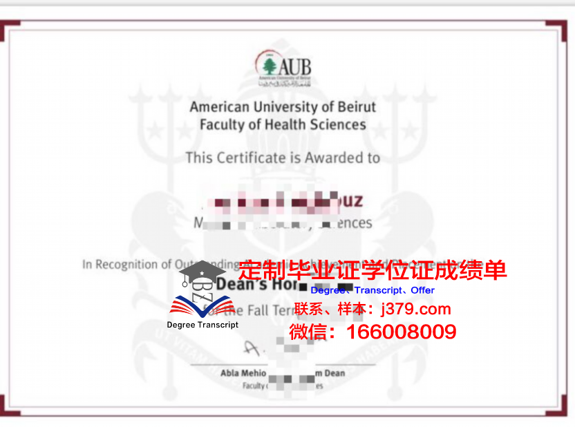 贝鲁特阿拉伯大学毕业证高清图(贝鲁特美国大学世界排名)