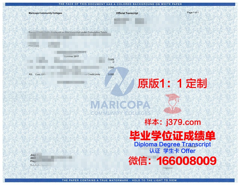 卡尚大学证书成绩单(学院成绩单)