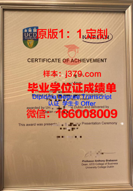 爱尔兰都柏林城市大学毕业证展示