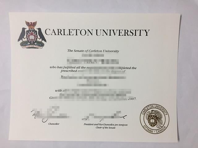 卡尔顿大学毕业证认证成绩单Diploma