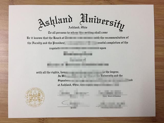 阿什兰大学毕业证认证成绩单Diploma